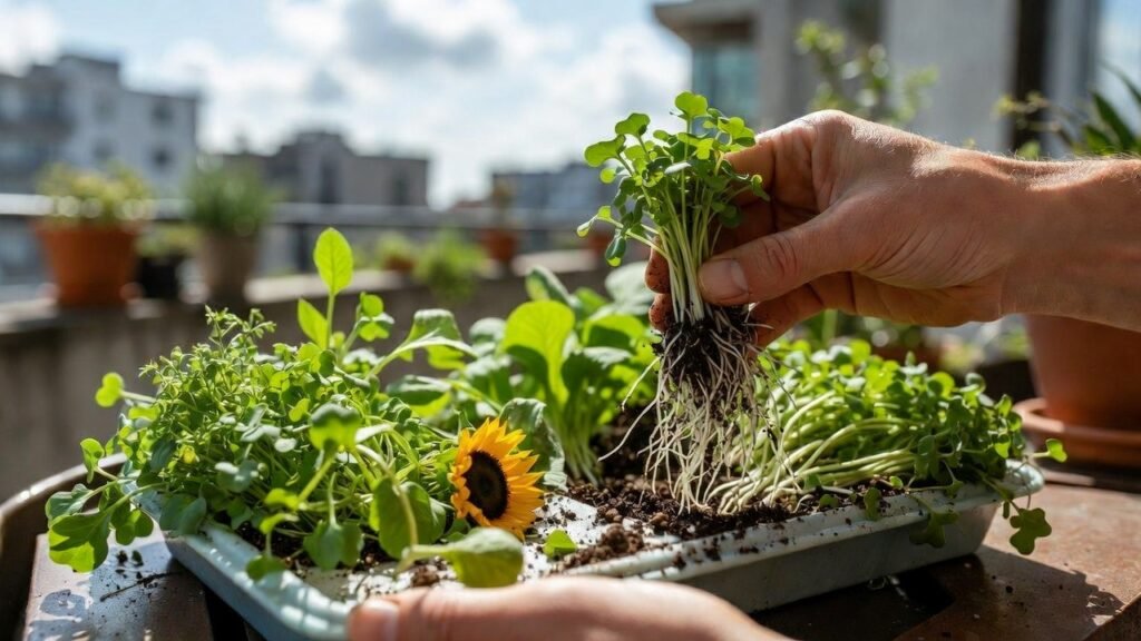 micriogreens balcony gardening
