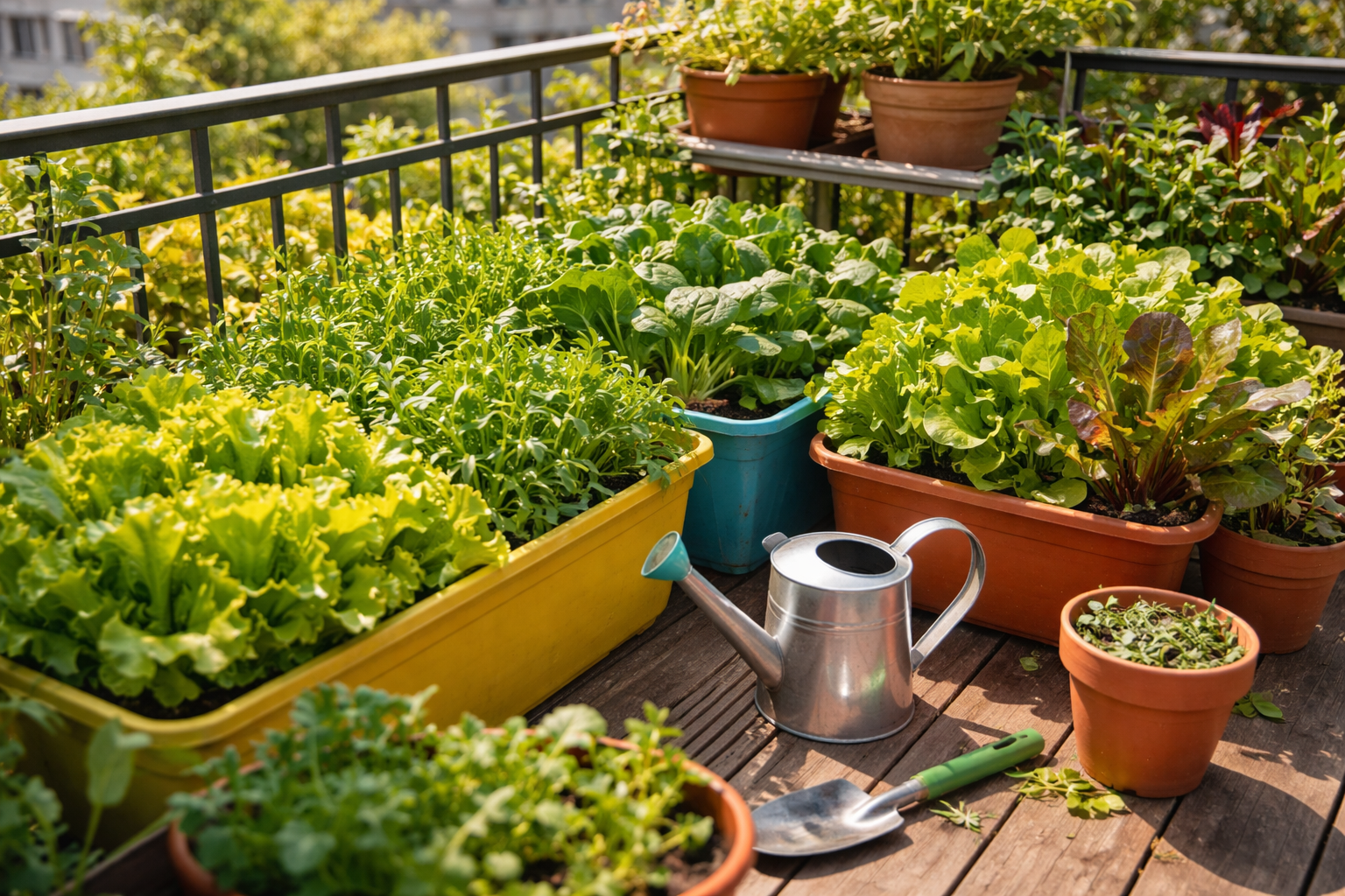 Balcony Salad Garden