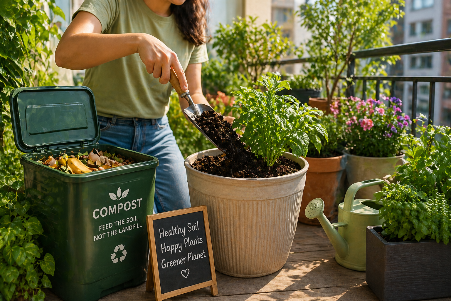 How to Use Compost for Balcony Plants