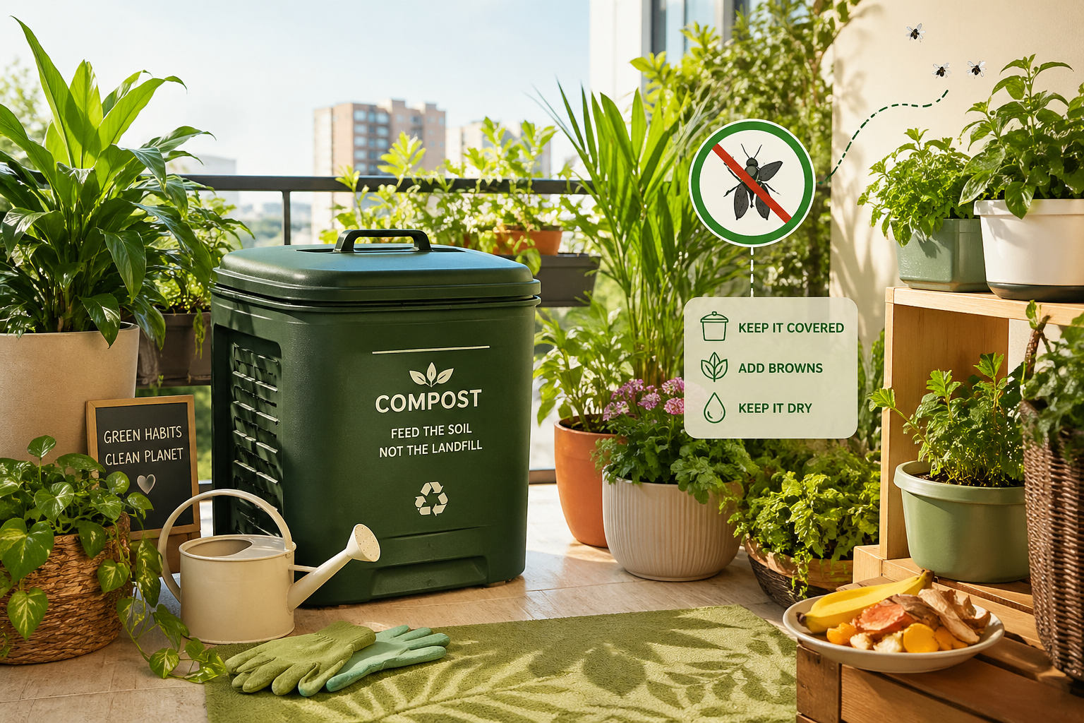 How to Keep Fruit Flies Away from Balcony Compost Bins